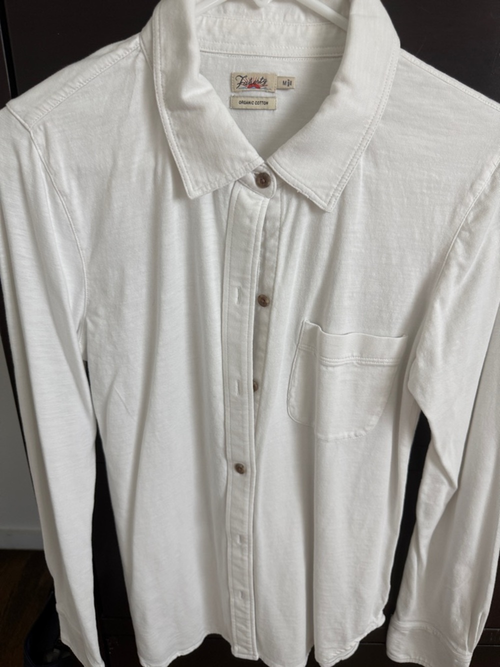 Faherty White Organic Cotton Long-Sleeve Button-Down Shirt